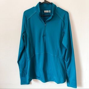 Athleta Quarter Mile Half Zip Top Teal